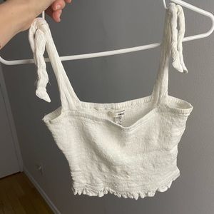 White Cropped Tank Top